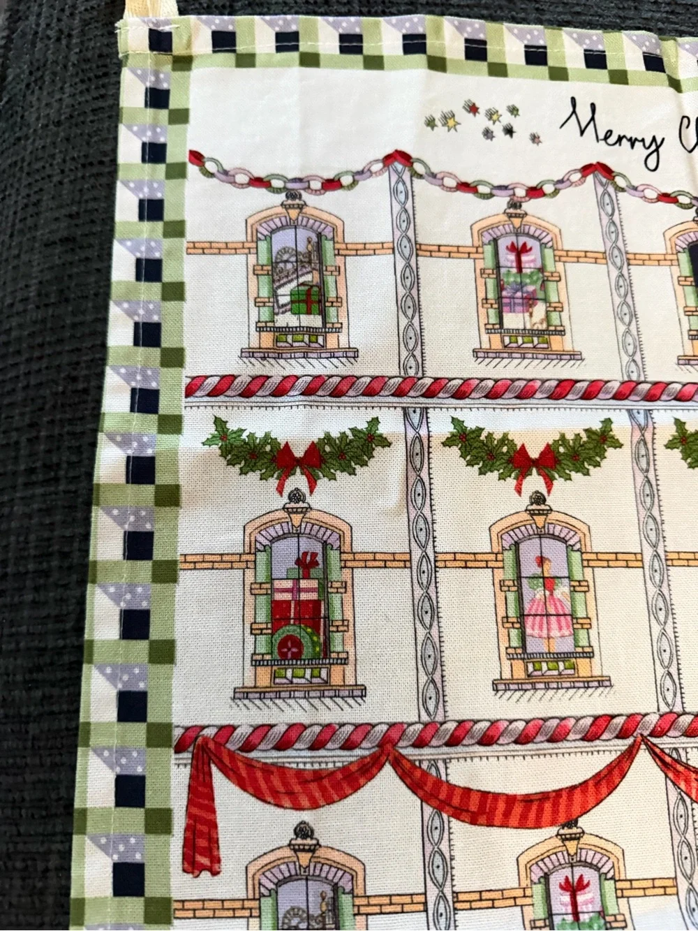 Festive Christmas Advent Towel - Holiday House Design